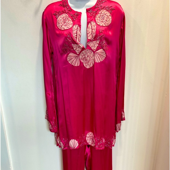 Jeannie Mc Queenie 100% Silk Lounge set - Picture 1 of 6